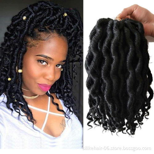 Faux Locs crochet hair with Curly Ends 12 roots/pack Synthetic Hair Crochet Braids Goddess Fauxs Locs Crochet Braiding Hair